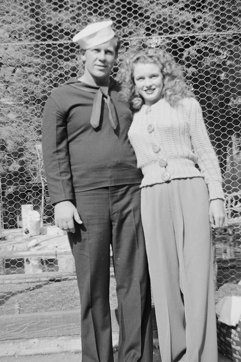 <p>Monroe and Dougherty during their first year of marriage.</p>