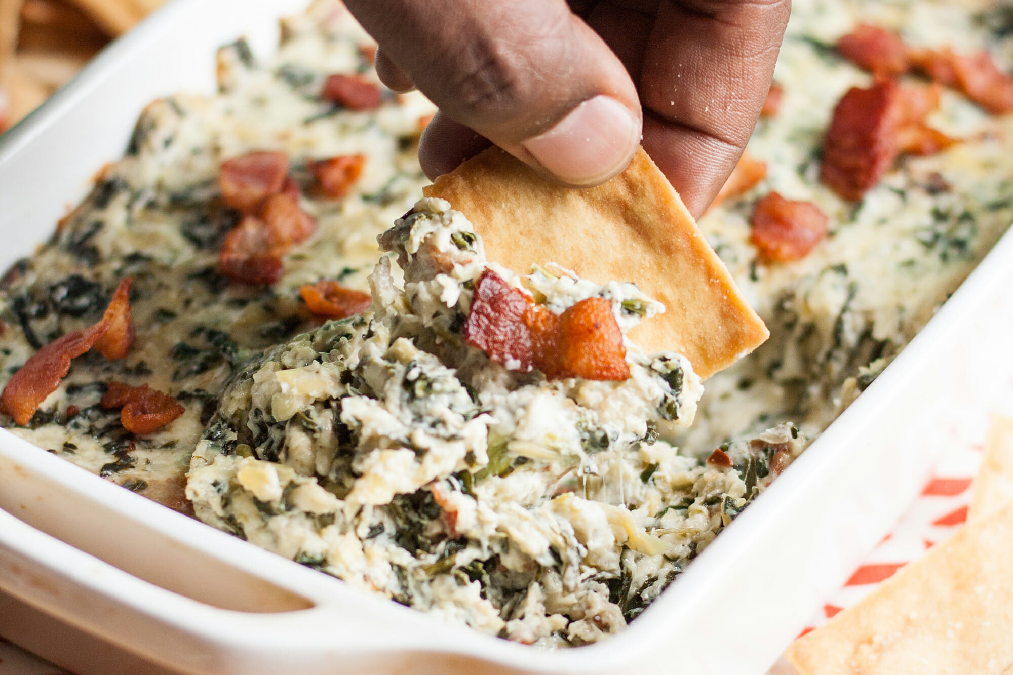 Spinach Artichoke Dip with Bacon