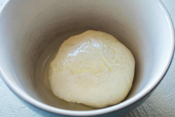 Put the pretzel dough in a bowl and let rise till double
