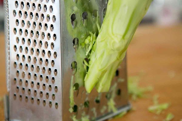 Shredding broccoli stems for easy broccoli slaw