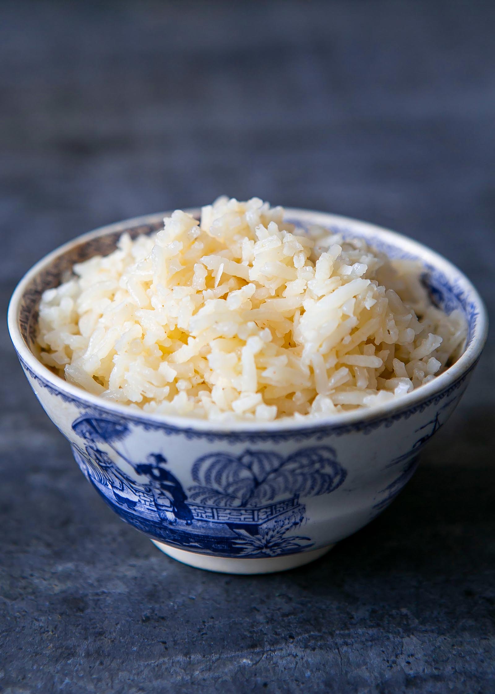 Coconut rice in a round bowl