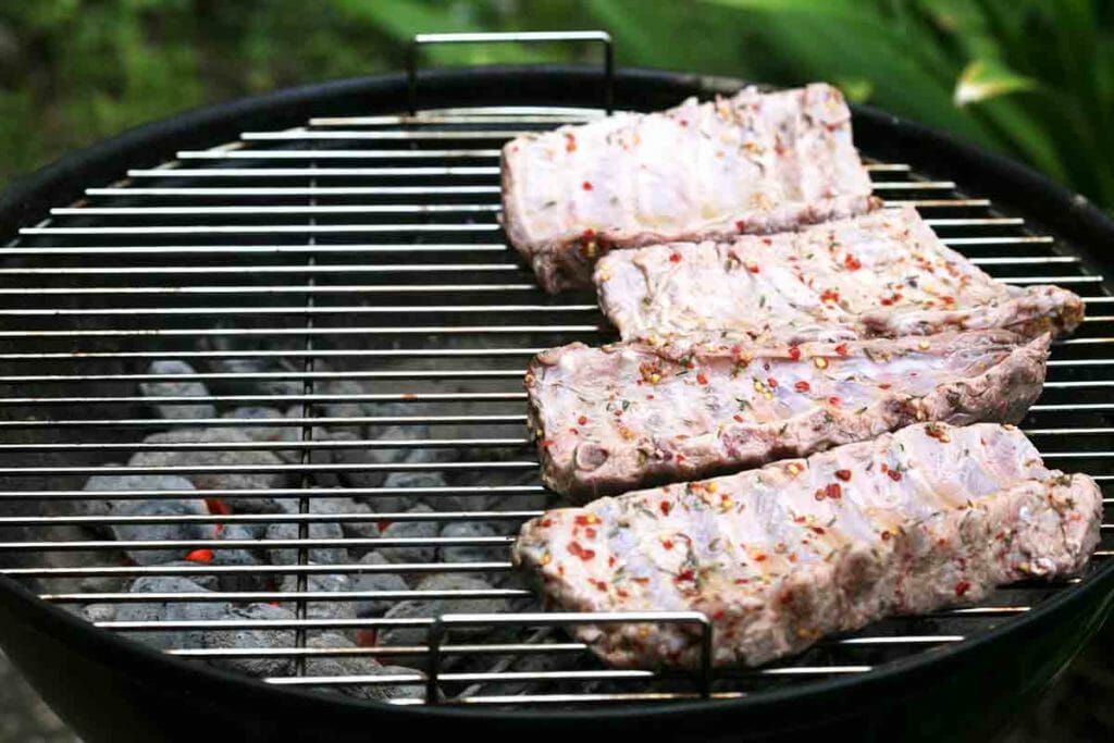 place brined ribs on grill