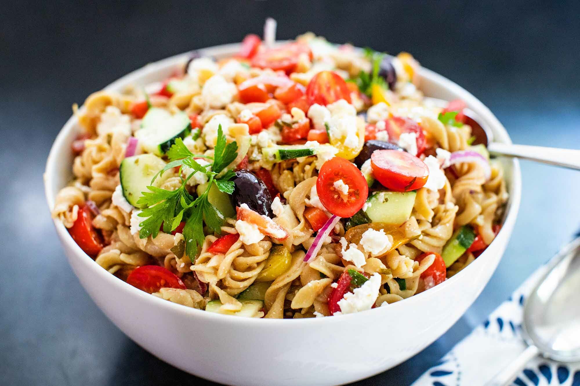 Greek Pasta Salad recipe serve the salad